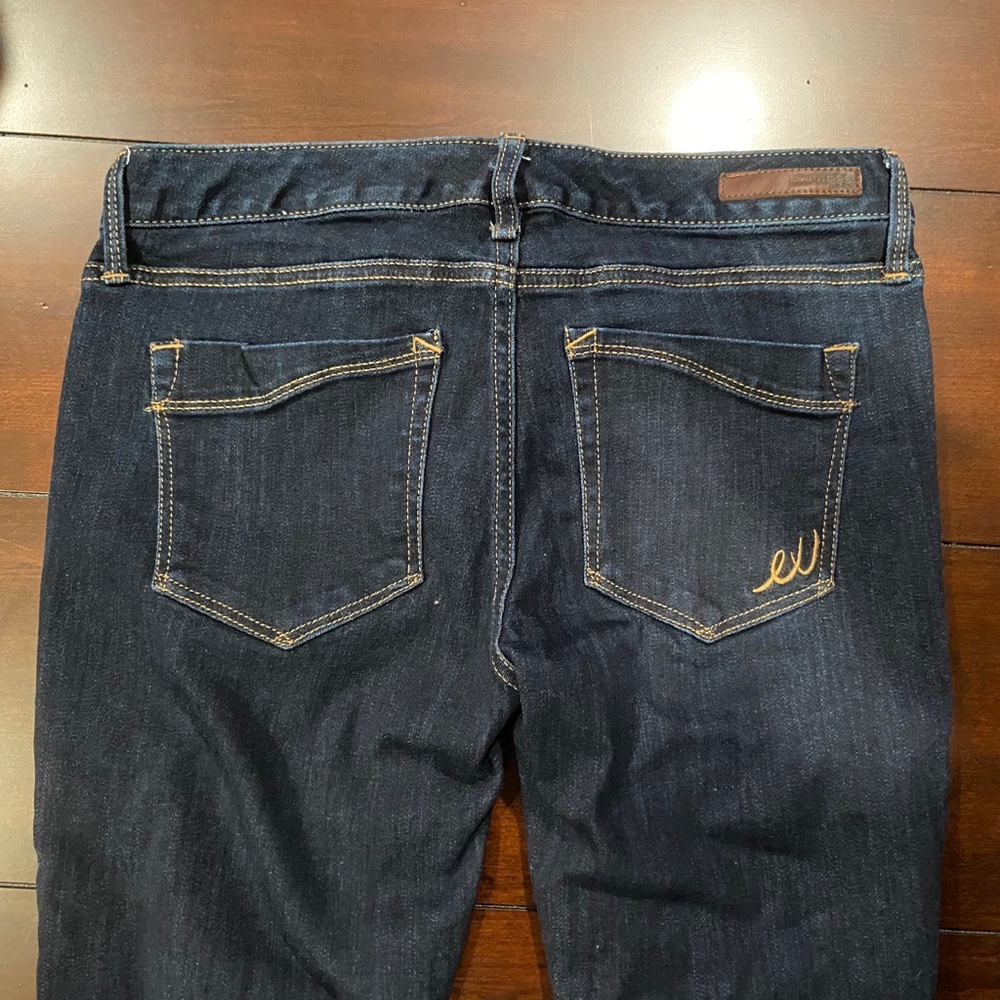 Express Low Rise Barely Boot Dark Wash Jeans
